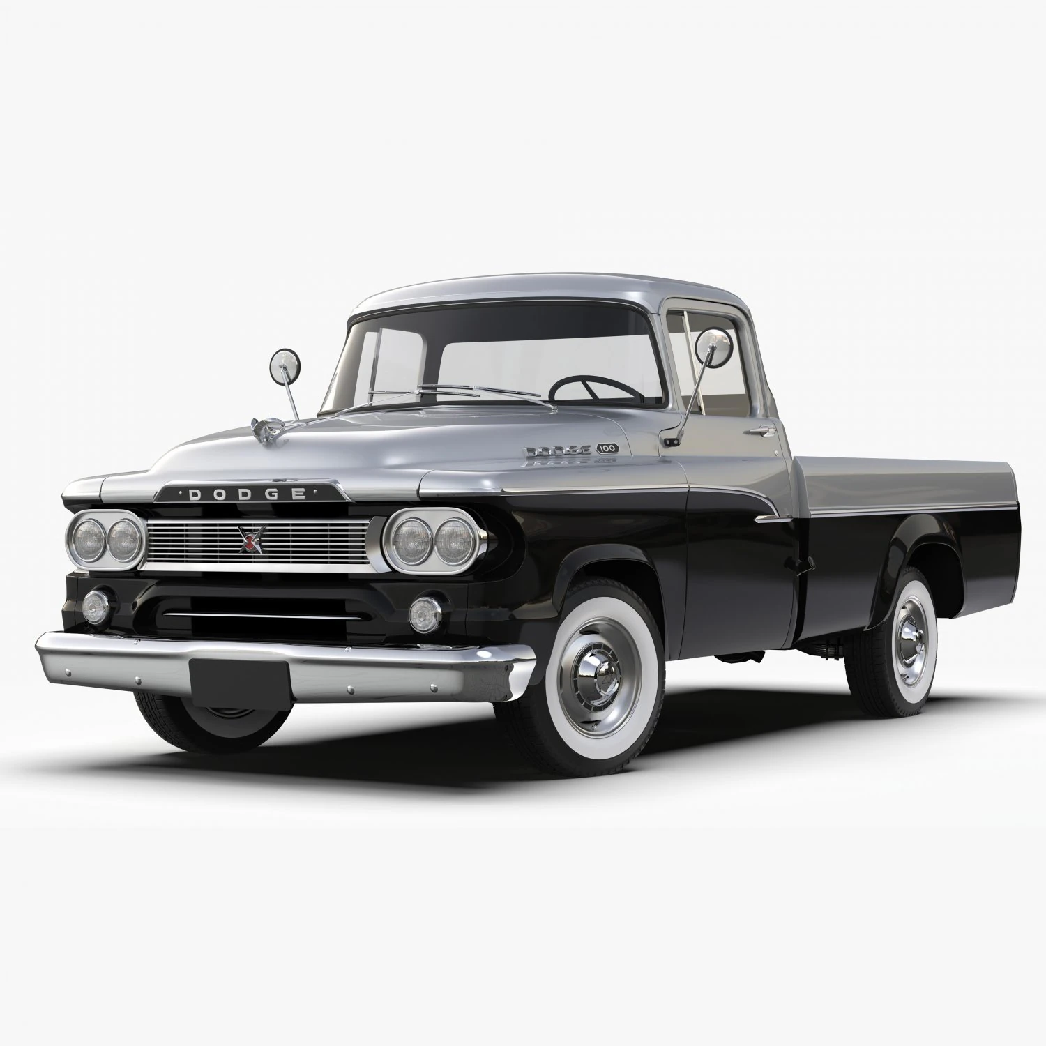 Dodge 100 1960 3D Model .c4d .max .obj .3ds .fbx .stl .blend 