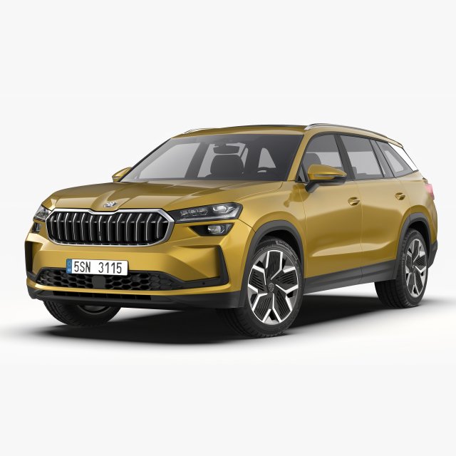 Skoda Kodiaq 2024 3D Модель .c4d .max .obj .3ds .fbx .stl .blend 