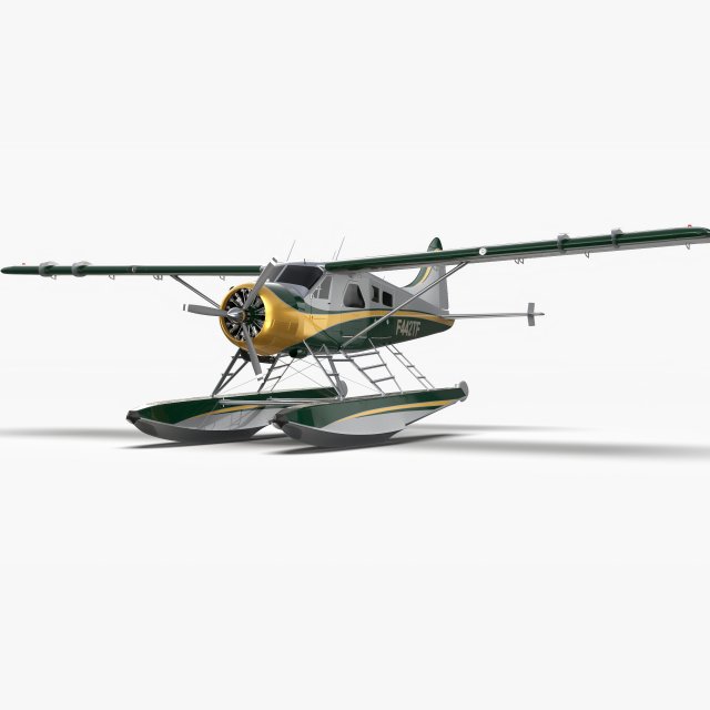 De Havilland Canada DHC-2 Beaver 3D Model .c4d .max .obj .3ds .fbx .stl .blend 