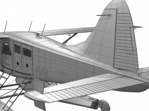 Castor De Havilland Canad&aacute; DHC-2 Modelo 3D