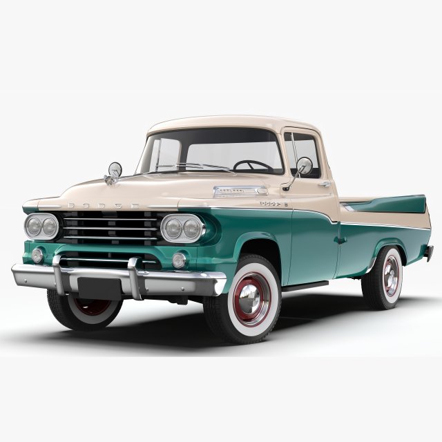 Dodge D100 Sweptside 1958 3D Model .c4d .max .obj .3ds .fbx .stl .blend 
