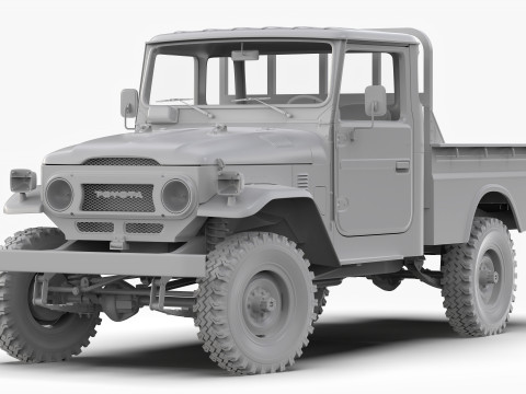 Toyota Land Cruiser FJ45 Pickup 1978 Modello 3D
