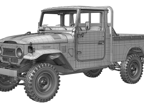 Toyota Land Cruiser FJ45 Pickup 1978 Modello 3D