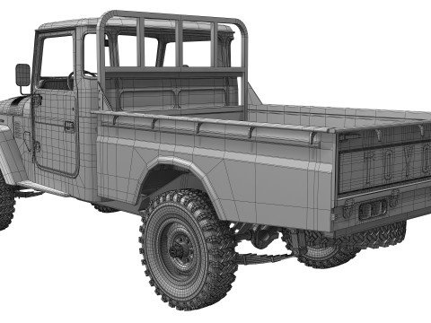 Toyota Land Cruiser FJ45 Pickup 1978 Modello 3D