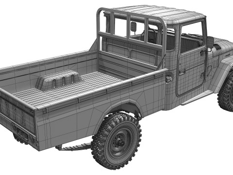Toyota Land Cruiser FJ45 Pickup 1978 Modello 3D
