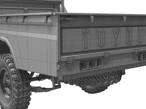 Toyota Land Cruiser FJ45 Pickup 1978 Modello 3D