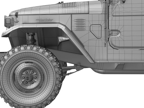 Toyota Land Cruiser FJ45 Pickup 1978 Modello 3D