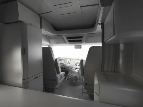 Freightliner Cascadia 2017 - Present HQ Interior 3D Model