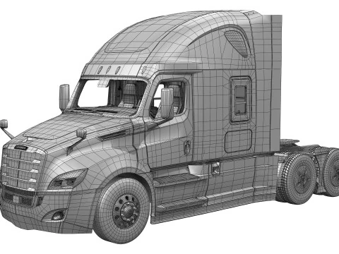 Freightliner Cascadia 2017 - Present HQ Interior 3D Model