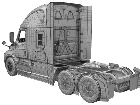 Freightliner Cascadia 2017 - Present HQ Interior 3D Model