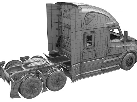 Freightliner Cascadia 2017 - Present HQ Interior 3D Model