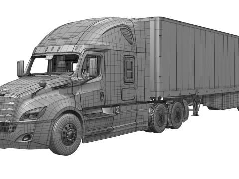Freightliner Cascadia 2017 - Present HQ Interior 3D Model