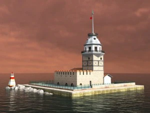 torre delle fanciulle Modello 3D
