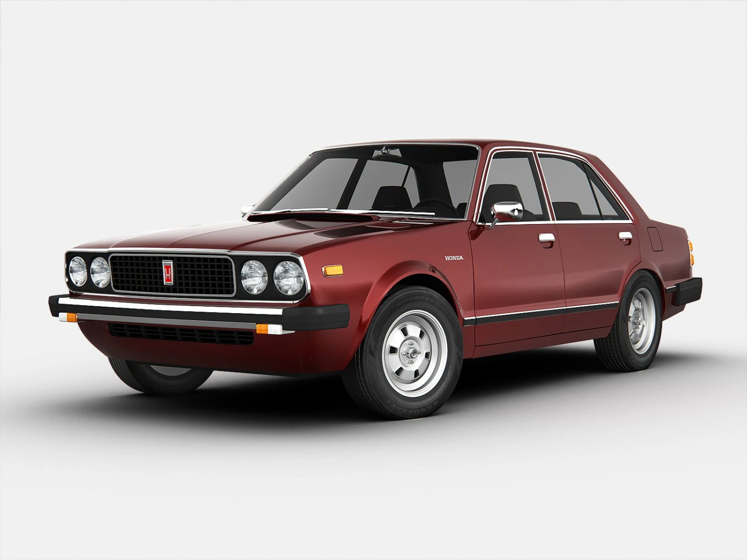 honda accord 1977 3D Model .c4d .max .obj .3ds .fbx .stl .blend