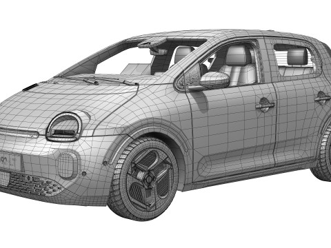 ルノー トゥインゴ E-テック エレクトリック 2027 3Dモデル