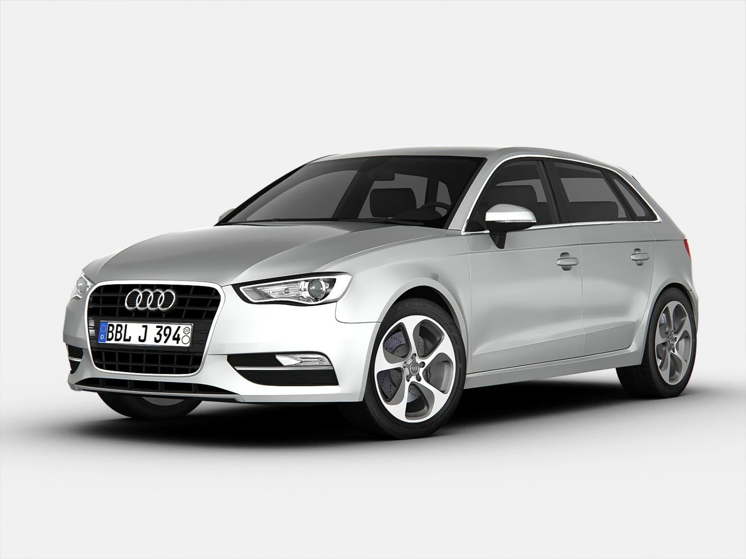 audi a3 sportback 2013 3D Model .c4d .max .obj .3ds .fbx .stl .blend 