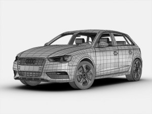 audi a3 sportback 2013 3Dモデル