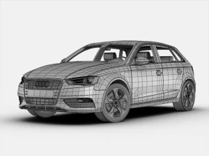 audi a3 sportback 2013 3D Model