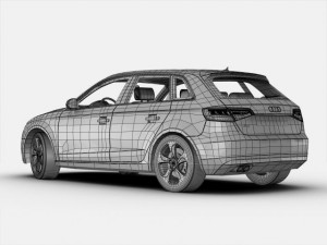 audi a3 sportback 2013 3Dモデル