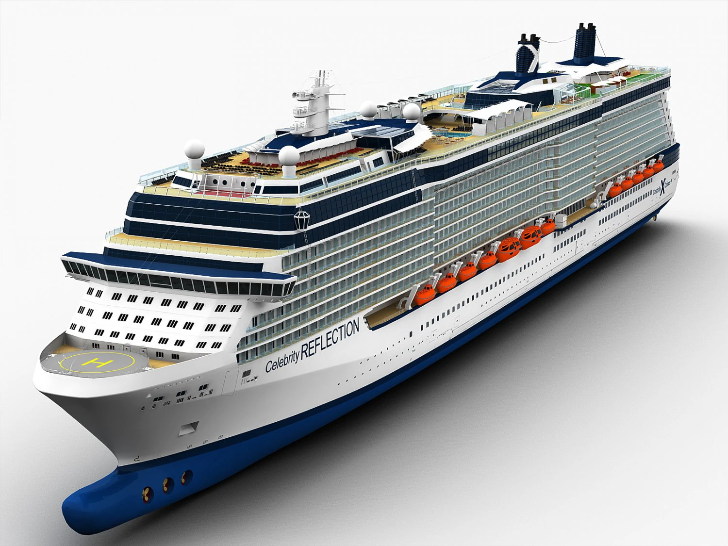 celebrity reflection cruise ship 3D Model .c4d .max .obj .3ds .fbx .stl .blend 