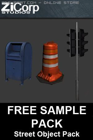 paket sampel objek jalanan gratis Model 3D .c4d .max .obj .3ds .fbx .stl .blend 