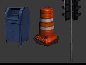 free street objects sample pack Modello 3D