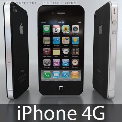 apple iphone 4g 3Dモデル .c4d .max .obj .3ds .fbx .stl .blend