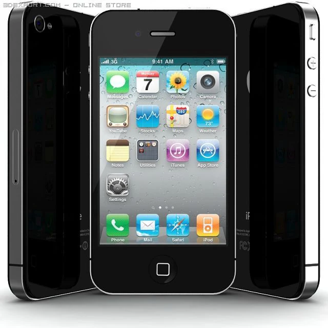 iphone 4 3D Model .c4d .max .obj .3ds .fbx .stl .blend