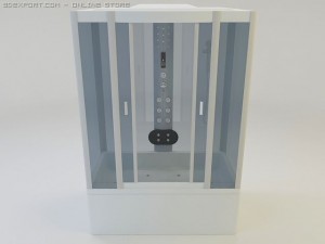 shower cabin golden fish Model 3D