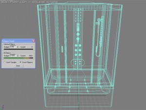 shower cabin golden fish Model 3D