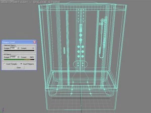 shower cabin golden fish 3D Model