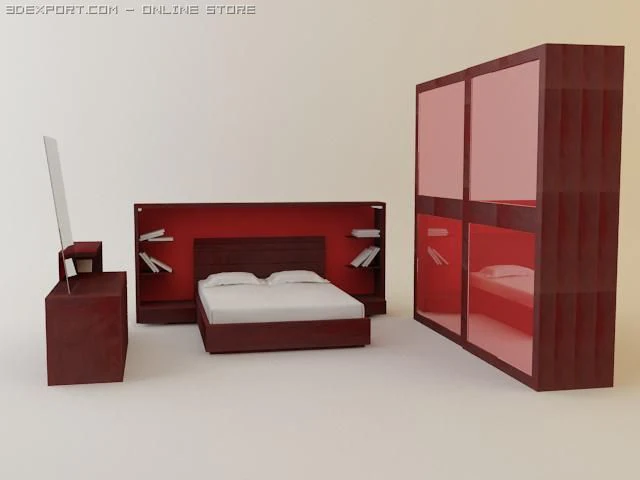 italian bedroom suite parentesi 3D Model .c4d .max .obj .3ds .fbx .stl .blend