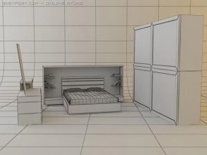 italian bedroom suite parentesi 3D Model