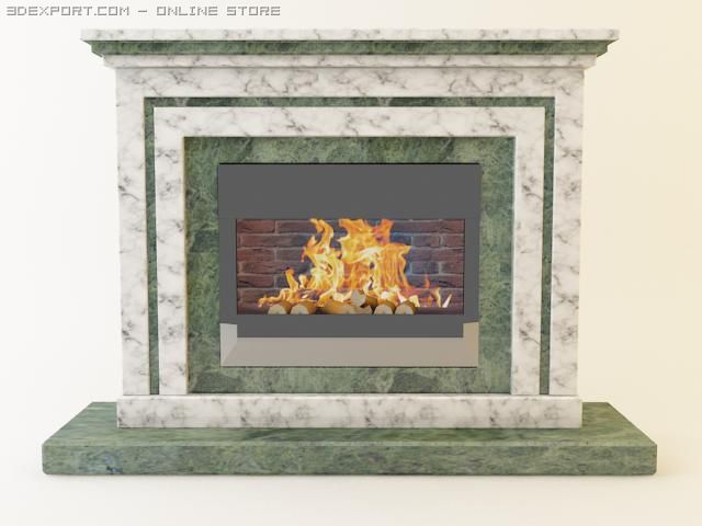 classic marble fireplace 3D 模型 .c4d .max .obj .3ds .fbx .stl .blend 
