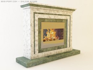 classic marble fireplace 3D 模型