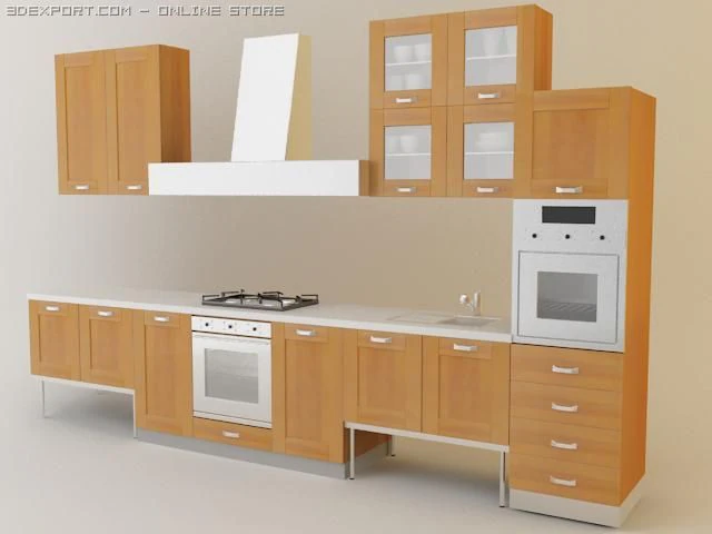 кухонный гарнитур квадриа 3D Модель .c4d .max .obj .3ds .fbx .stl .blend 