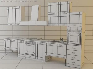 кухонный гарнитур квадриа 3D Модель