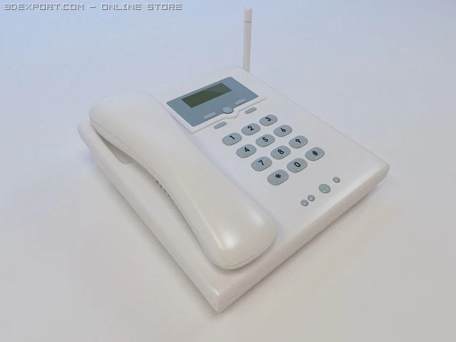 офисный телефон 3D Модель .c4d .max .obj .3ds .fbx .stl .blend 