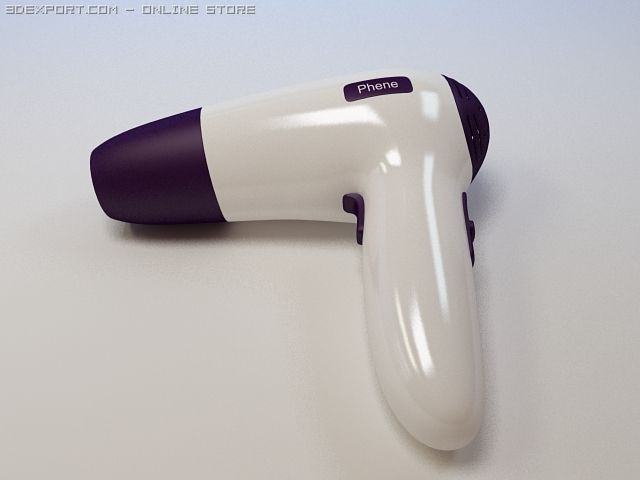 modern hairdryer Model 3D .c4d .max .obj .3ds .fbx .stl .blend 