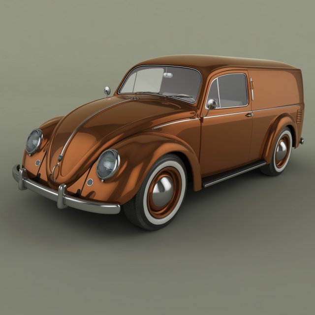 volkswagen beetle van 3D Model .c4d .max .obj .3ds .fbx .stl .blend
