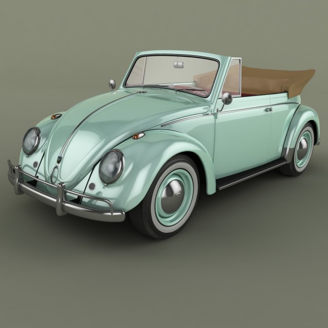 volkswagen beetle karmann cabrio 3D Model .c4d .max .obj .3ds .fbx .stl .blend 