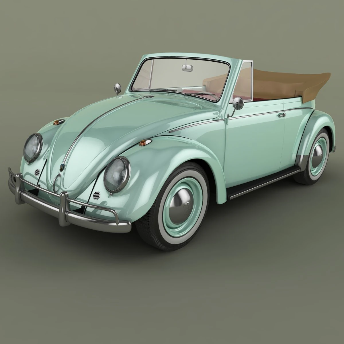 volkswagen beetle karmann cabrio 3D Model .c4d .max .obj .3ds .fbx .stl .blend