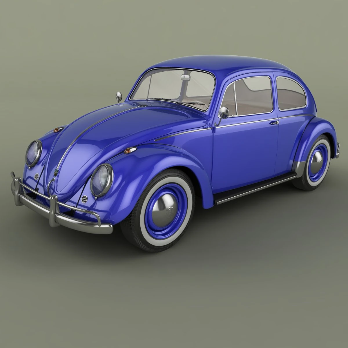 volkswagen beetle 1958 3D Model .c4d .max .obj .3ds .fbx .stl .blend 