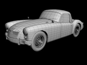 mg mga coupe 3D Model