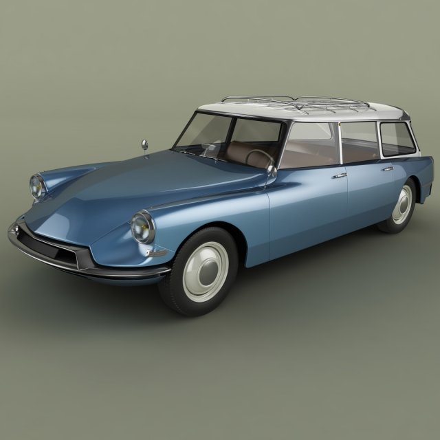 citroen ds 19 break 3Dモデル .c4d .max .obj .3ds .fbx .stl .blend 