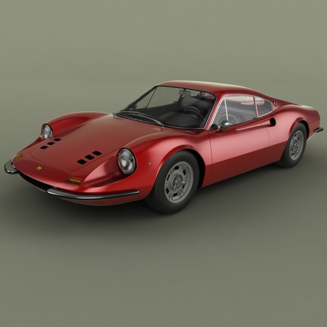 dino ferrari 206 gt 3D मॉडल .c4d .max .obj .3ds .fbx .stl .blend