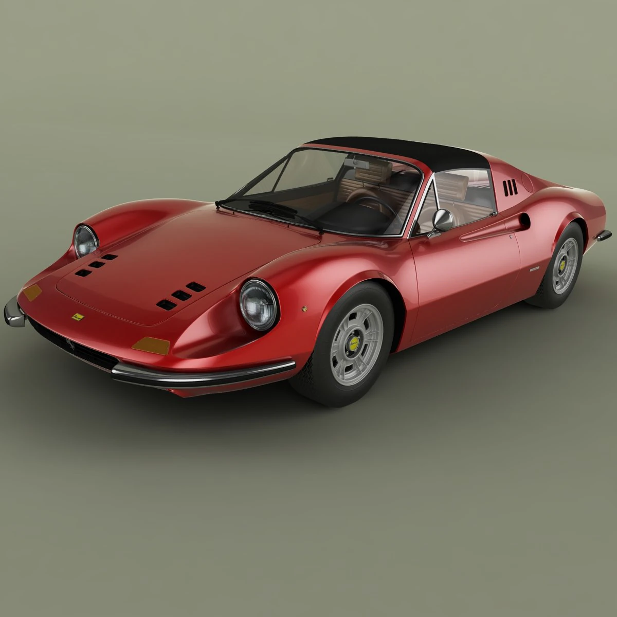 dino ferrari 246 gts 3D Model .c4d .max .obj .3ds .fbx .stl .blend 