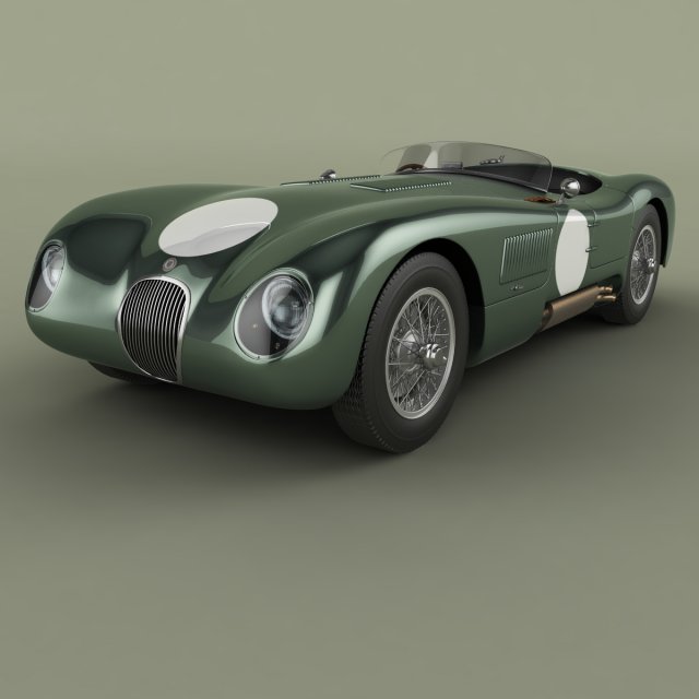 jaguar c-type 3D Model .c4d .max .obj .3ds .fbx .stl .blend 