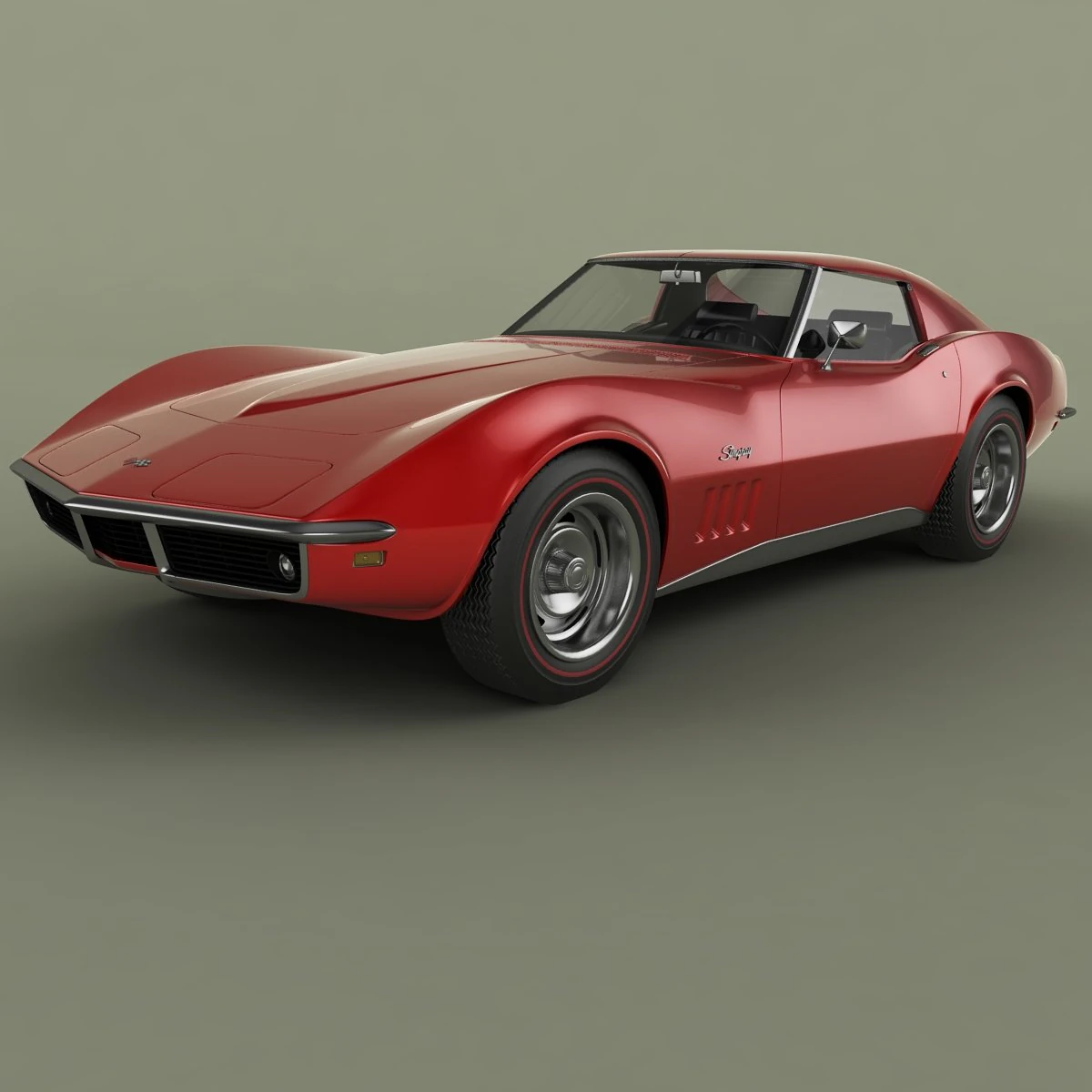 chevrolet corvette c3 coupe 3D Model .c4d .max .obj .3ds .fbx .stl .blend 