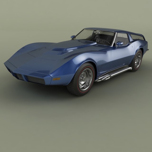chevrolet corvette sports wagon 3D Model .c4d .max .obj .3ds .fbx .stl .blend